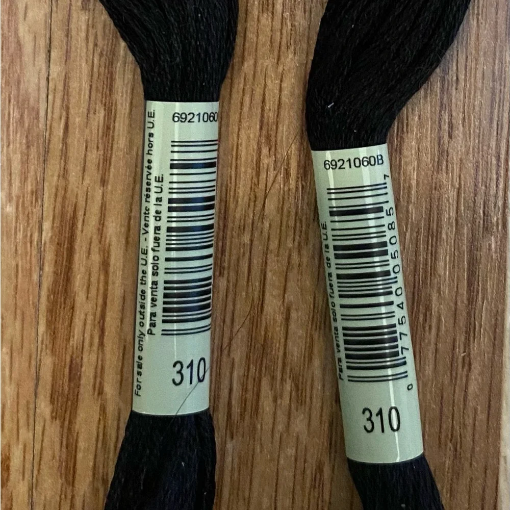 DMC Embroidery Floss Skeins - Black (Color 310)